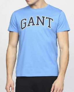 Gant logo tshirt basic גאנט חולצת טישרט בצבע תכלת